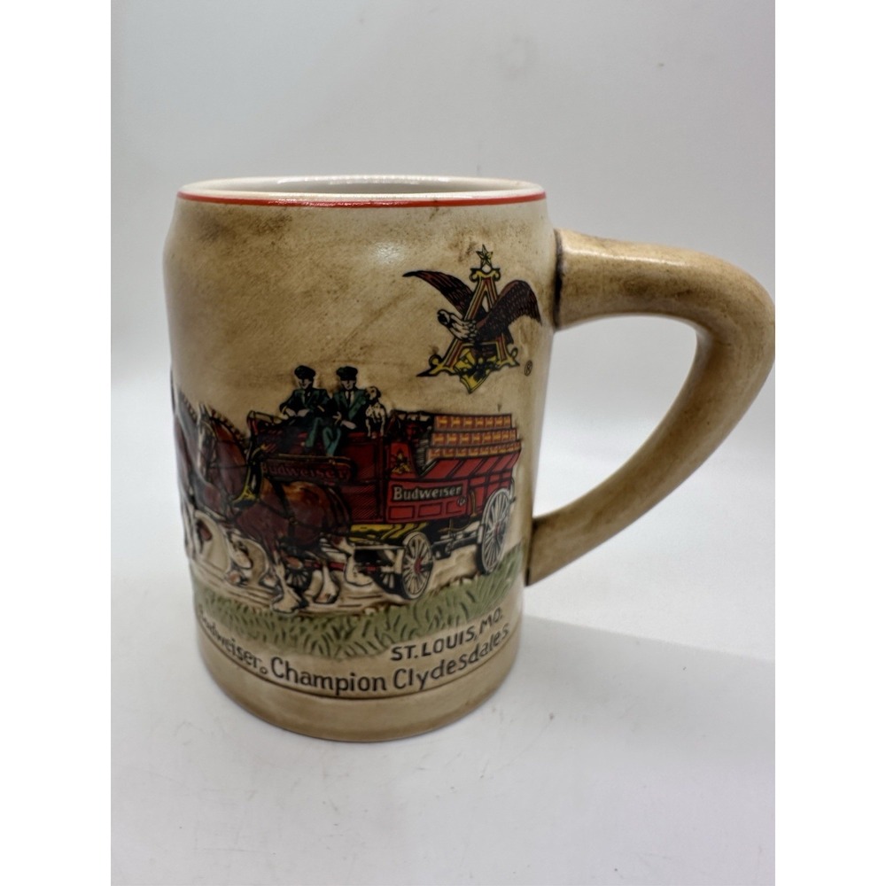 Budweiser Champion Clydesdales Ceramarte‎ Beer Stein Mug Brazil